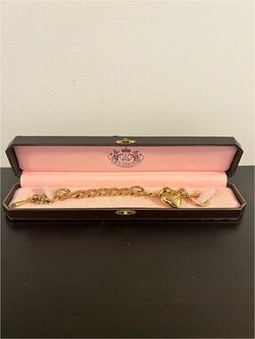 Juicy Couture Gold Heart Charm Chain Bracelet Y2K
